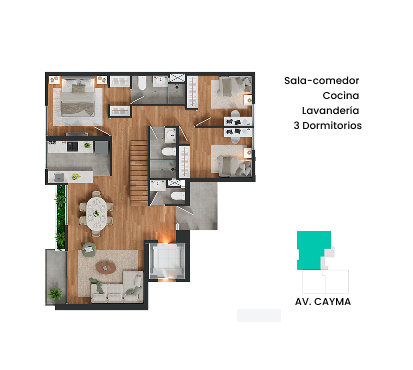 Plano del departamento — Dúplex Primer Piso
